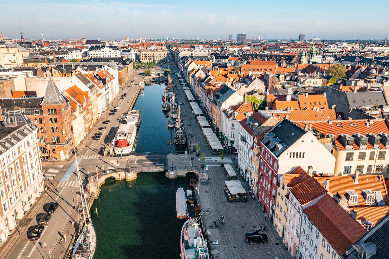 Colorful townhouses along Nyhavn in Copenhagen